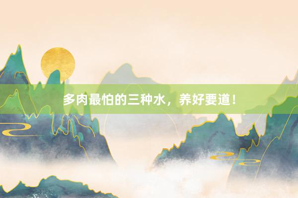 多肉最怕的三种水，养好要道！
